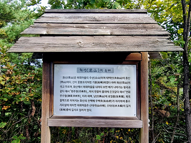 화산 안내판